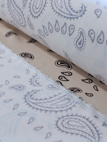 Tecido Viscose Premium Bandana Cashmere Bege e Preto