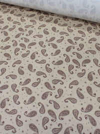 Tecido Viscose Premium Cashmere Vintage Bege e Marrom