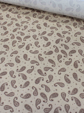 Tecido Viscose Premium Cashmere Vintage Bege e Marrom
