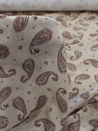 Tecido Viscose Premium Cashmere Vintage Bege e Marrom