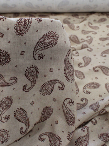 Tecido Viscose Premium Cashmere Vintage Bege e Marrom