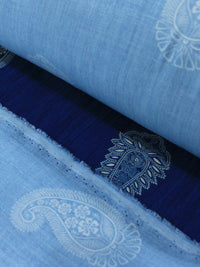 Tecido Viscose Premium Cashmere Azul e Bege