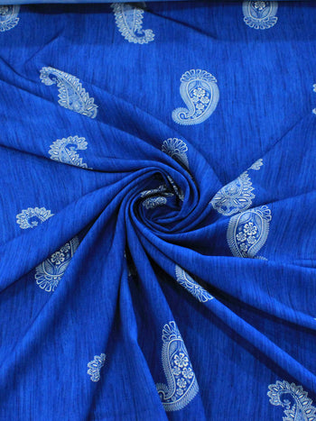 Tecido Viscose Premium Cashmere Azul e Bege