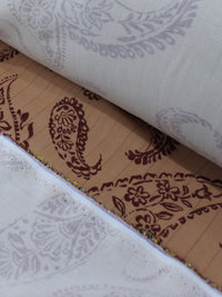 Tecido Viscose Premium Cashmere Trabalhada Marrom Claro e Vinho