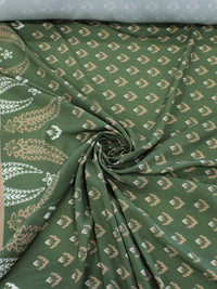 Tecido Viscose Premium Barrado Cashmere e Listras Verde Oliva e Bege