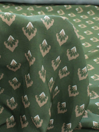 Tecido Viscose Premium Barrado Cashmere e Listras Verde Oliva e Bege