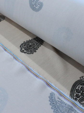 Tecido Viscose Premium Cashmere Bege e Preto