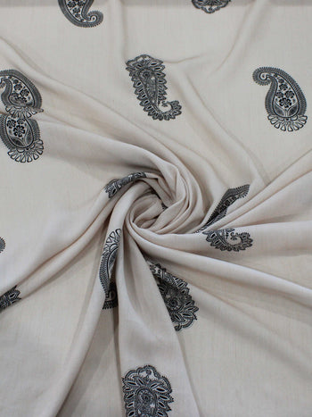 Tecido Viscose Premium Cashmere Bege e Preto