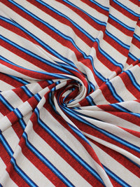 Tecido Viscose Listrado Vermelho e Azul