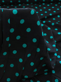 Tecido Viscose Poá Preto e Verde Menta