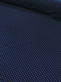 Tecido Viscose Micro Poá Azul Marinho e Branco