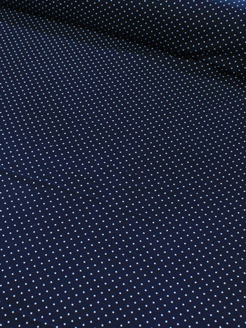 Tecido Viscose Micro Poá Azul Marinho e Branco