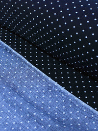 Tecido Viscose Micro Poá Azul Marinho e Branco