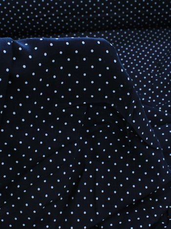 Tecido Viscose Micro Poá Azul Marinho e Branco