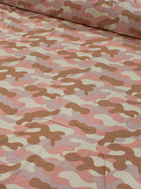 Tecido Viscose Camuflado Rosa, Rosê e Nude