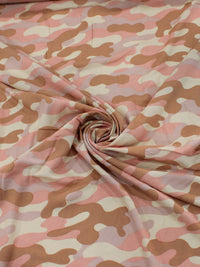 Tecido Viscose Camuflado Rosa, Rosê e Nude