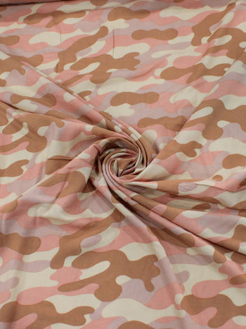 Tecido Viscose Camuflado Rosa, Rosê e Nude