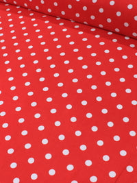 Tecido Viscose Poá Vermelho e Branco