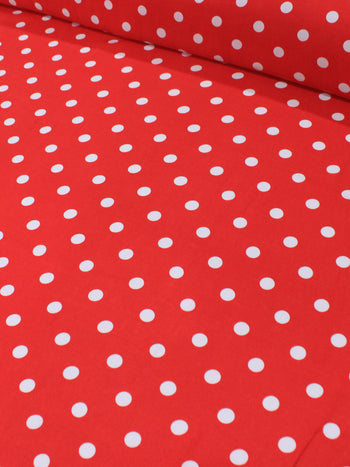 Tecido Viscose Poá Vermelho e Branco