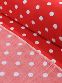 Tecido Viscose Poá Vermelho e Branco