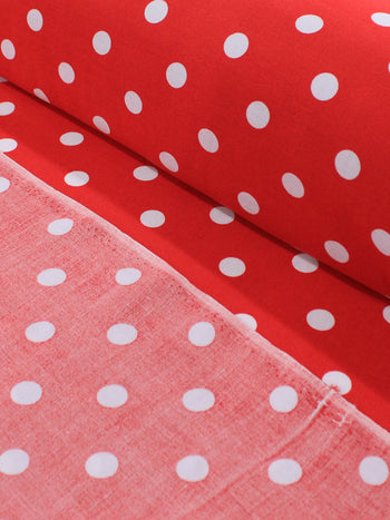 Tecido Viscose Poá Vermelho e Branco