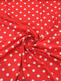 Tecido Viscose Poá Vermelho e Branco