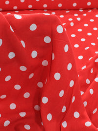 Tecido Viscose Poá Vermelho e Branco