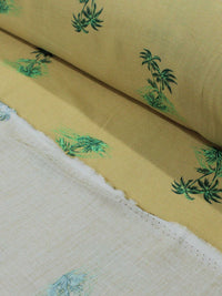 Tecido Viscose Mini Palmeiras Fundo Bege