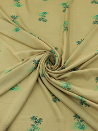Tecido Viscose Mini Palmeiras Fundo Bege