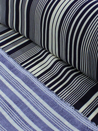 Tecido Viscose Listrado Azul Marinho e Creme