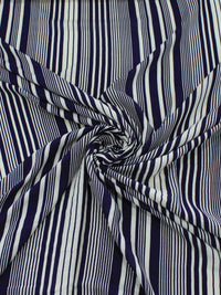 Tecido Viscose Listrado Azul Marinho e Creme