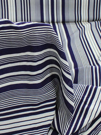 Tecido Viscose Listrado Azul Marinho e Creme