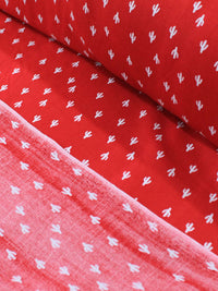 Tecido Viscose Micro Cacto Vermelho e Branco