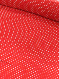 Tecido Viscose Micro Poá Vermelho e Branco