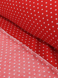 Tecido Viscose Micro Poá Vermelho e Branco