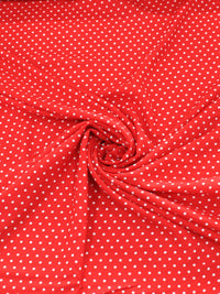 Tecido Viscose Micro Poá Vermelho e Branco