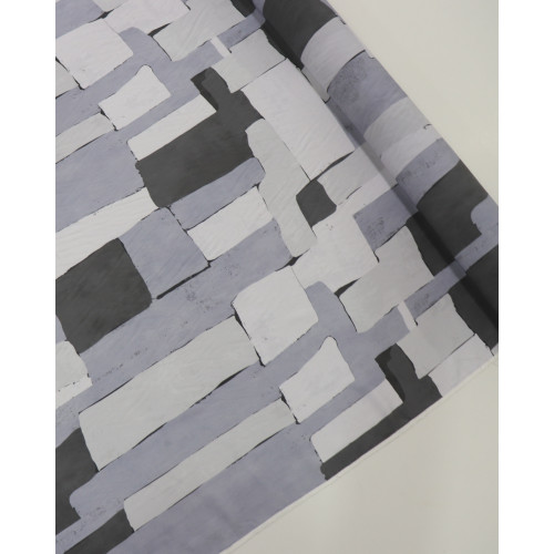 Tecido Viscose Italino Pintura Abstrata Tons de Cinza