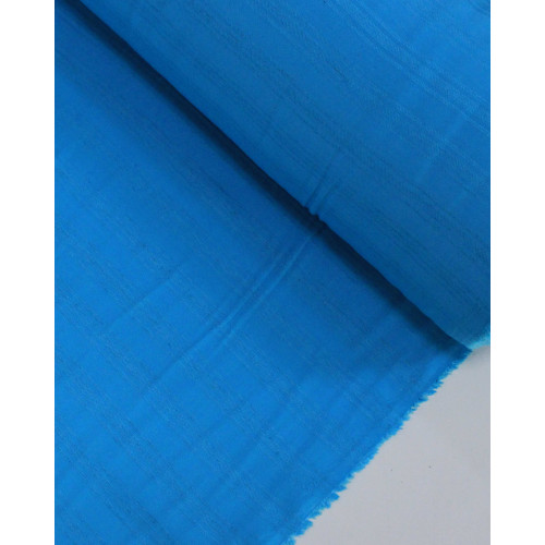 Tecido Viscose Texturizada Listras Verticais Brocadas Azul Capri