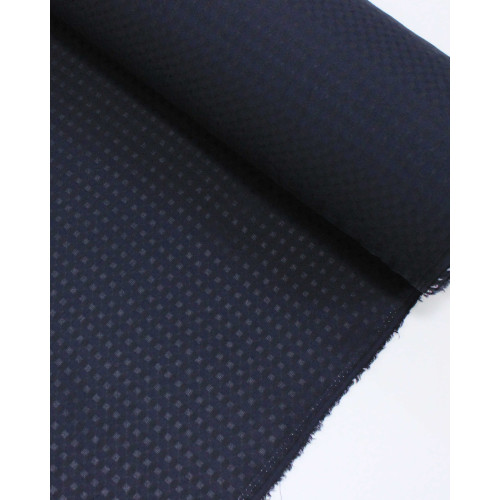 Tecido Viscose Mista Brocada Micro Quadriculada Preto