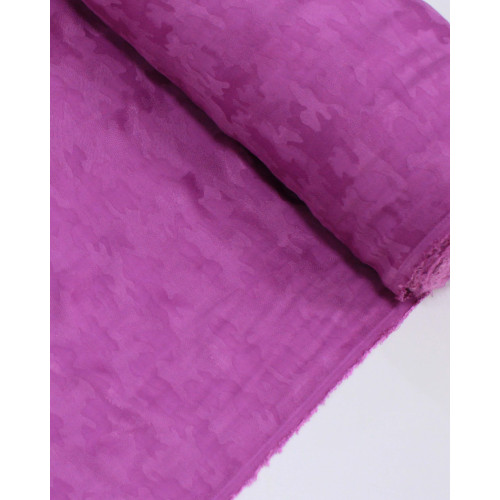 Tecido Viscose Texturizada Camuflado Brocado Tons de Roxo