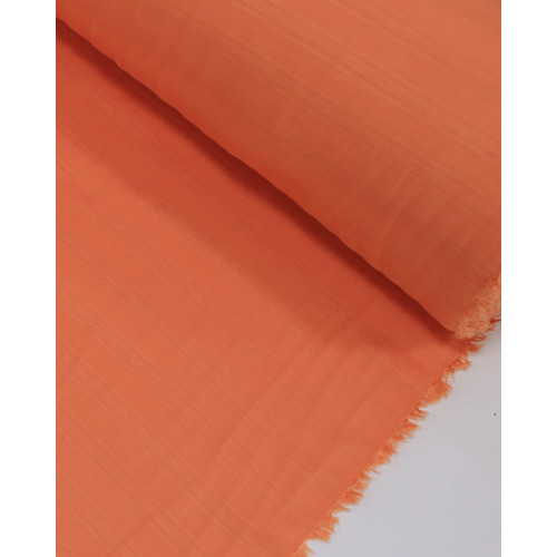 Tecido Viscose Texturizada Listras Verticais Brocadas Coral