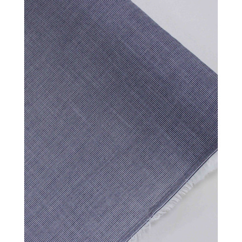 Tecido Cambraia Mista de Algodão Flamê Risca de Giz Azul Jeans