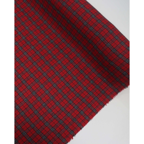 Tecido Flanela Mista Multi Quadriculado Branco, Preto e Vermelho