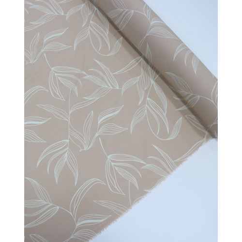 Tecido Viscose Ramos Delicados Creme e Bege