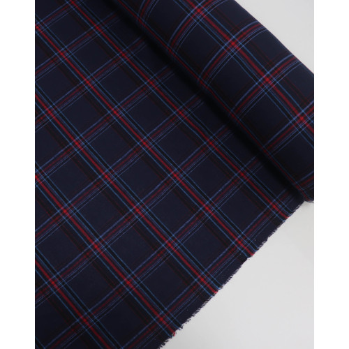 Tecido Flanela Mista Multi Quadriculado Vermelho, Preto e Tons de Azul