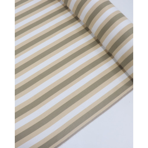 Tecido Linho Misto Estampado Listras Verde, Bege e Offwhite (COM DETALHES)