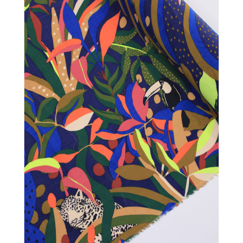 Tecido Tricoline Premium Onças e Tucanos Colorido