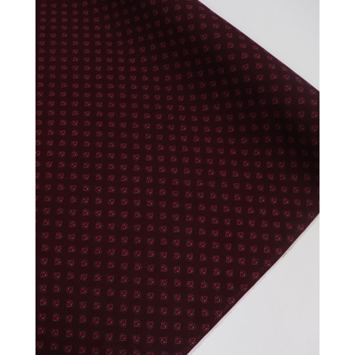 Tecido Viscose Texturizada Estampa Vintage Vermelho e Borgonha