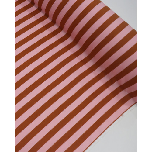 Tecido Viscose Listras Rosa e Marrom