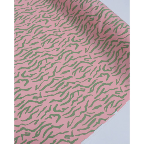 Tecido Viscose Animal Print Verde e Rosa Chiclete